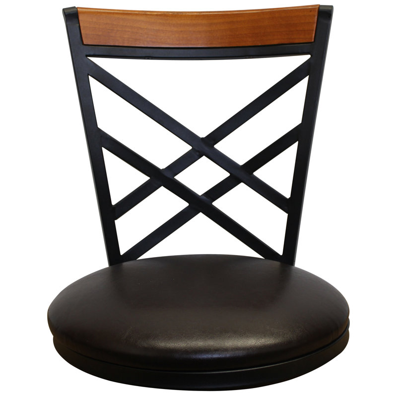 Millwood Pines Taryn Faux Leather Upholstered Swivel Metal Adjustable Height Bar Stool & Reviews